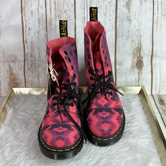 New Dr. Martens 1460 Pascal Tie Dye Suede Leather Lace up Boots - Picture 7 of 11